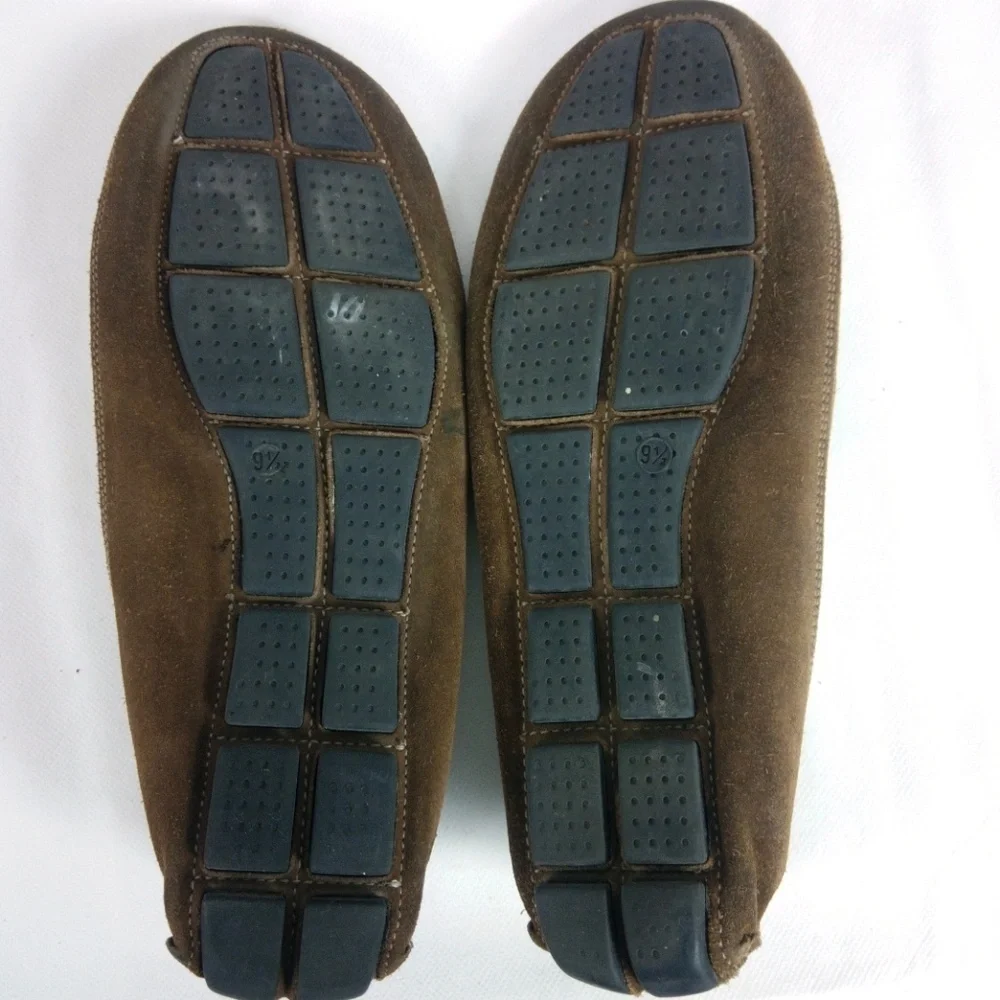 JF J.Ferrar Men's 9.5 Brown Suede Loafer Shoes